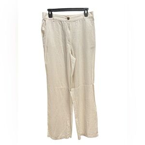 H&M Cream Linen Blend Pants